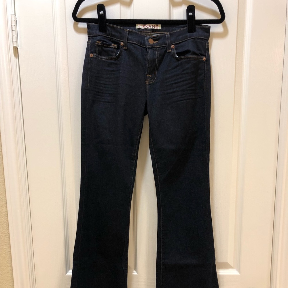Only worn once!  J Brand indigo fit n flare jeans